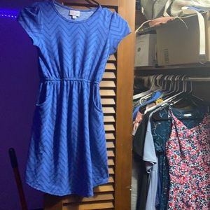 🌻 (3/$30) LulaRoe Girls 12 Blue zigzag dress